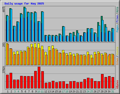 Daily usage for May 2025